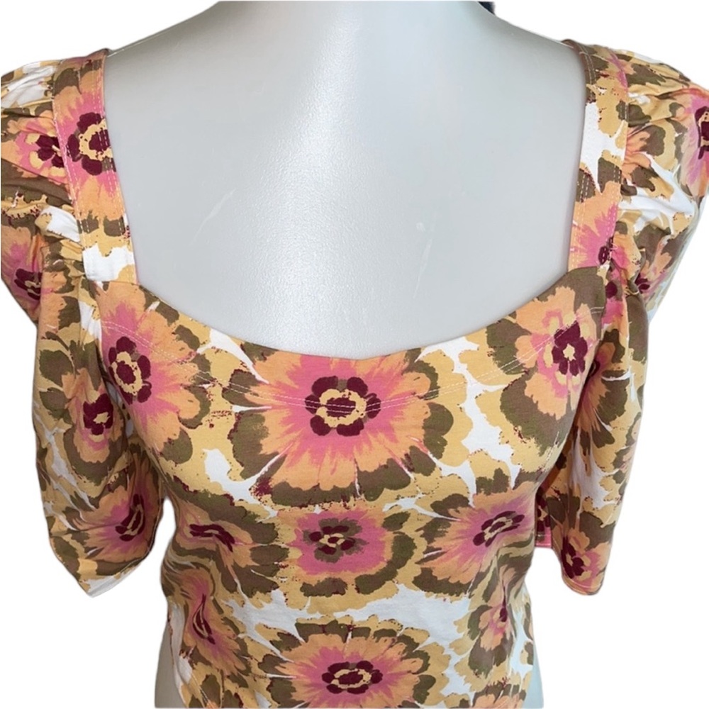 Free People Floral Crop Top Size Medium NWT - Picture 4 of 15